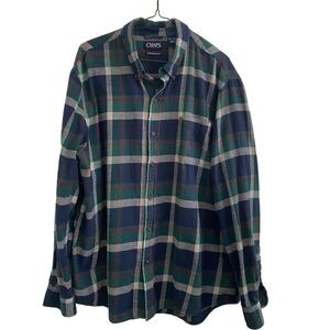 Ralph Lauren Chaps Performance Plaid Checked Button Down Shirt Size XXL
